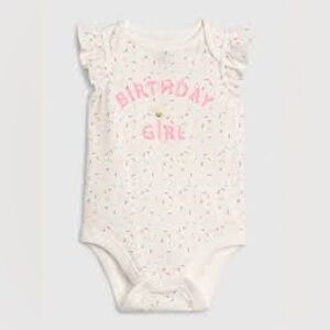 GAP Kids Birthday Girl Bodysuit - Cream and Pink